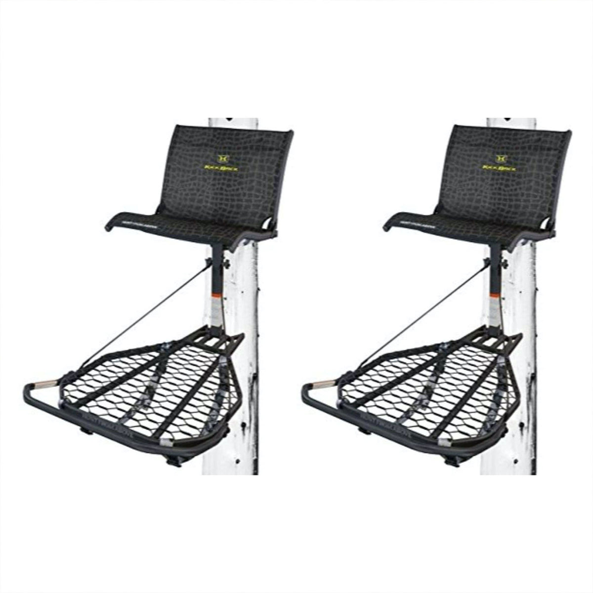 Hawk Kickback LVL Hang-On Deer Hunting Tree Stand w/ XL Seat & Platform, 2 Pack - VMInnovations