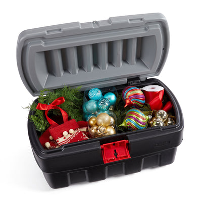 Rubbermaid 35 Gallon Action Packer Lockable Latch Storage Box, Black (Open Box) - VMInnovations