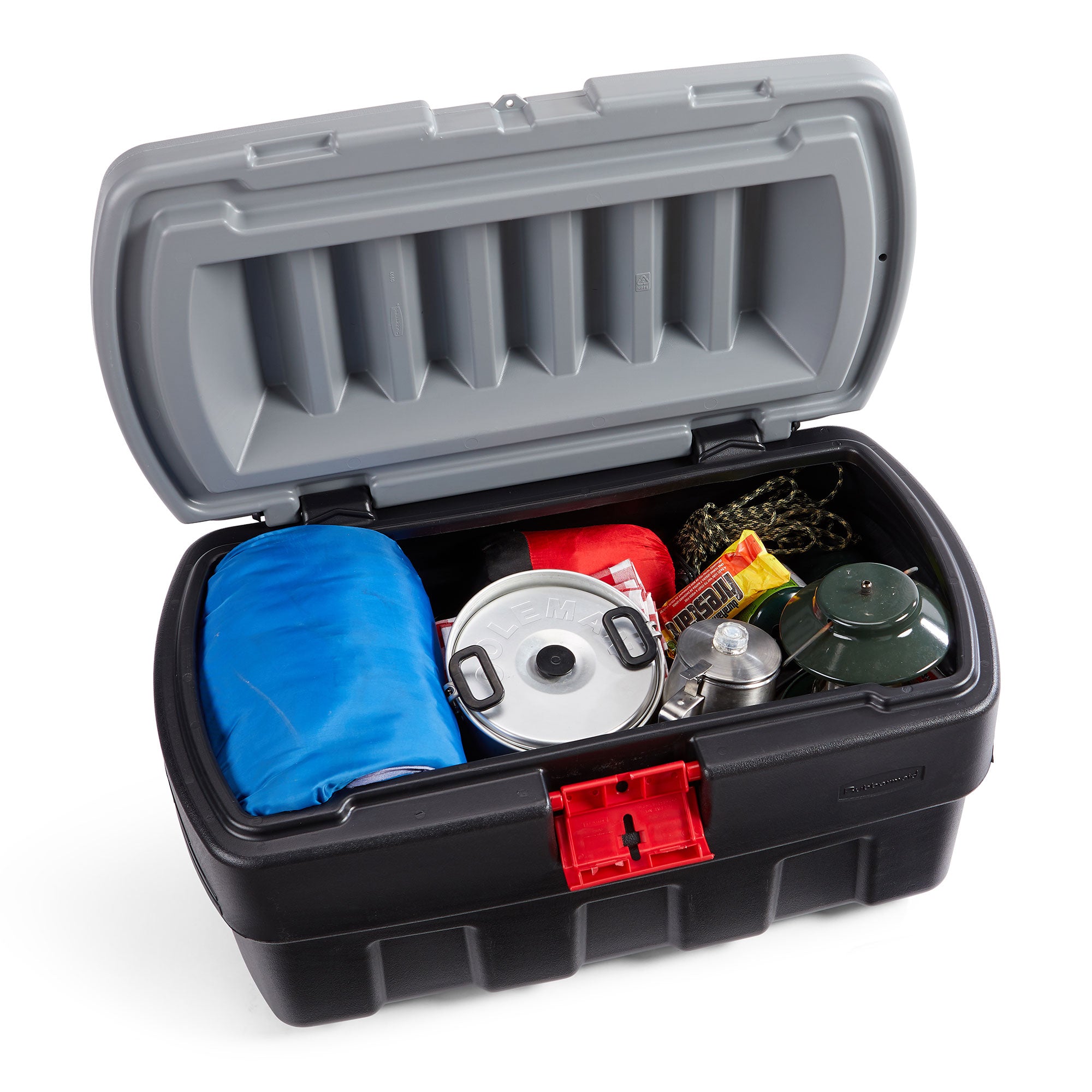 Rubbermaid 35 Gallon Action Packer Lockable Latch Storage Box, Black (Open Box) - VMInnovations