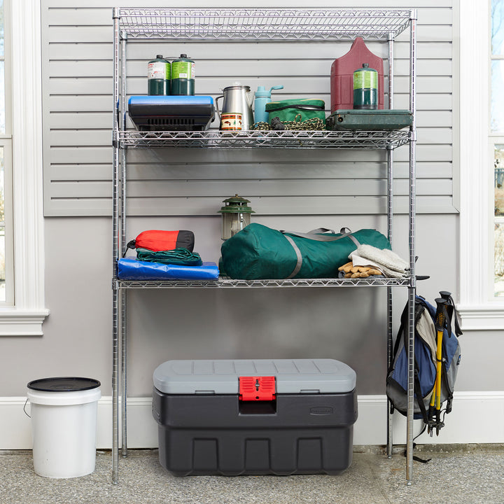 Rubbermaid 35 Gallon Action Packer Latch Storage Box Container, Black (Open Box)