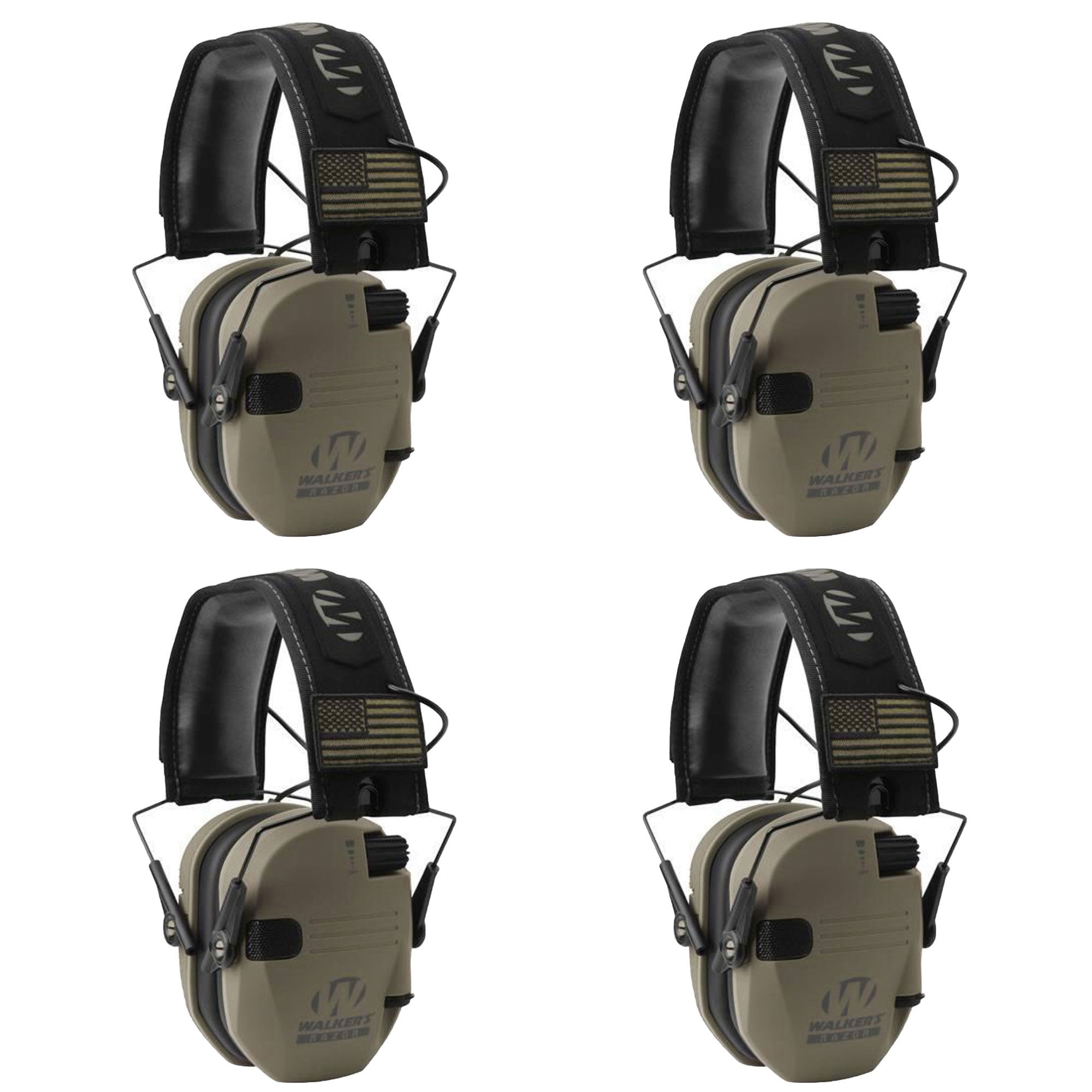 Walker's Razor Slim Shooter Electronic Hearing Protection Earmuff, (4 Pack) - VMInnovations
