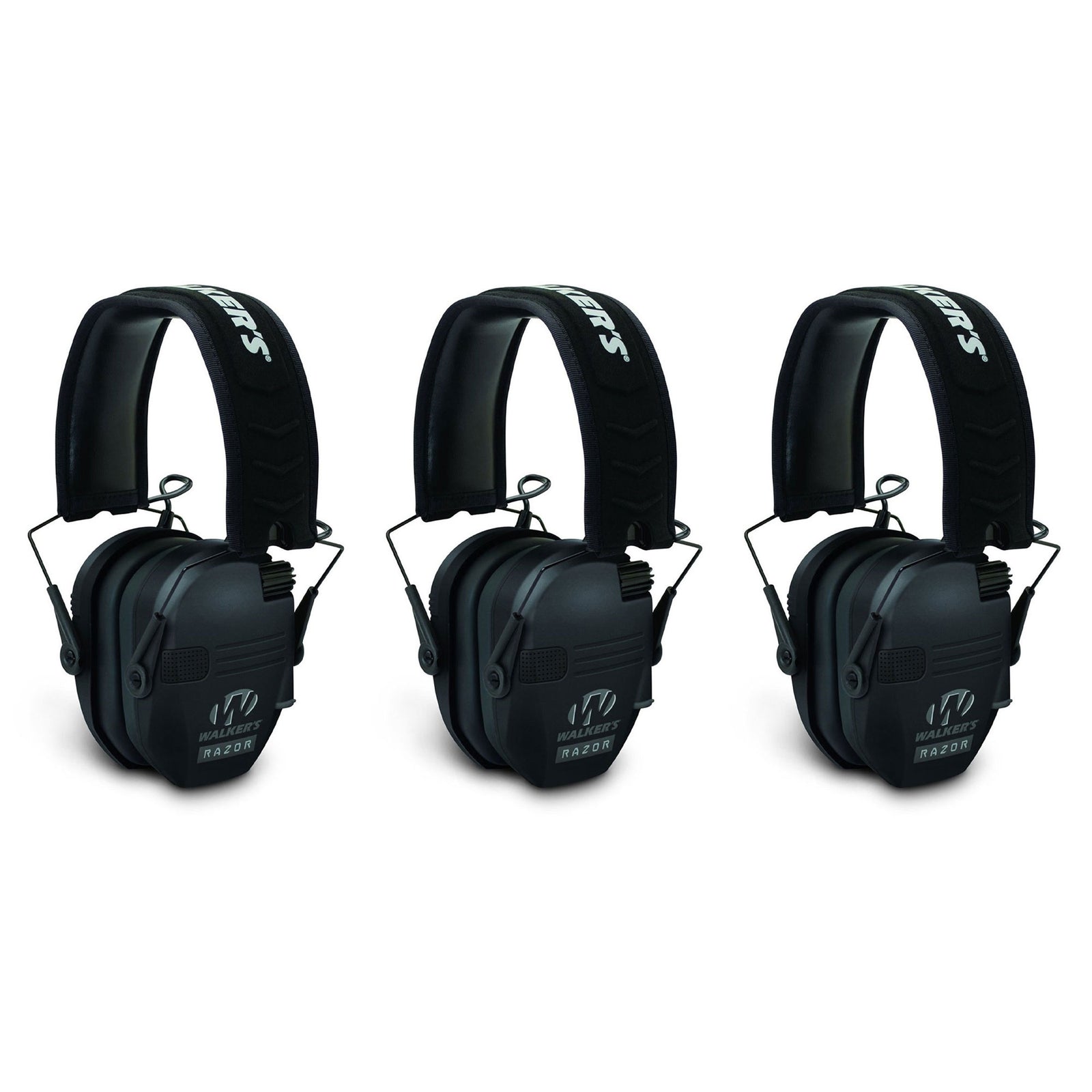 Walker's Razor Shooter Electronic Folding Hearing Protection Earmuffs (3 Pack) - VMInnovations