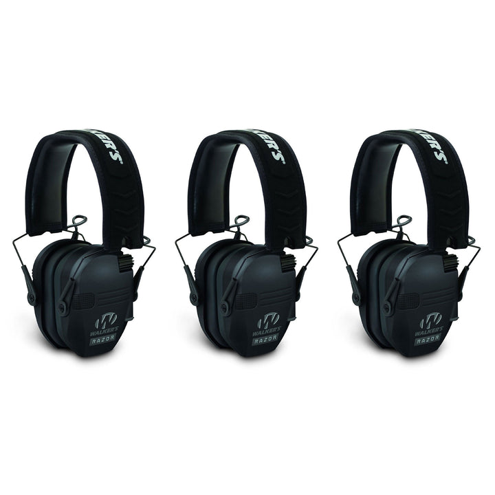 Walker's Razor Shooter Electronic Folding Hearing Protection Earmuffs (3 Pack)