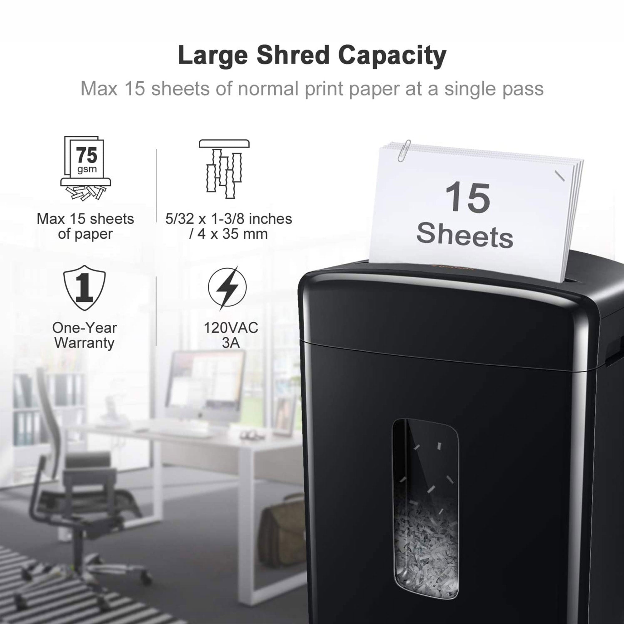 Bonsaii Sheet High Security Micro Cut Paper and Credit Card Shredder (Open Box) - VMInnovations