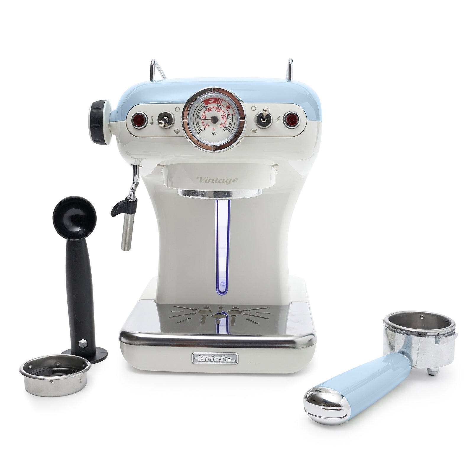 Ariete Vintage 850W 0.9L Countertop Espresso Coffee Machine, Blue (For Parts) - VMInnovations