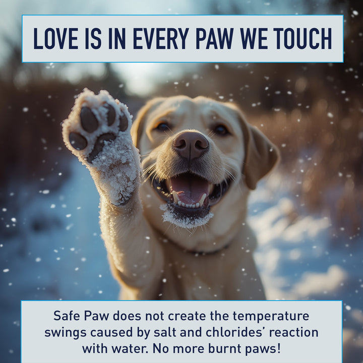 Safe Paw Pet Safe Ice Melt, 100% Salt and Chloride free with Traction Agent, Non-Toxic, Fast Acting, Lasts 3X Longer – 22 Lbs, 2 Pack