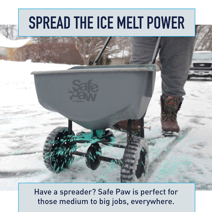 Safe Paw Pet Safe Ice Melt, 100% Salt and Chloride free with Traction Agent, Non-Toxic, Fast Acting, Lasts 3X Longer – 22 Lbs, 2 Pack