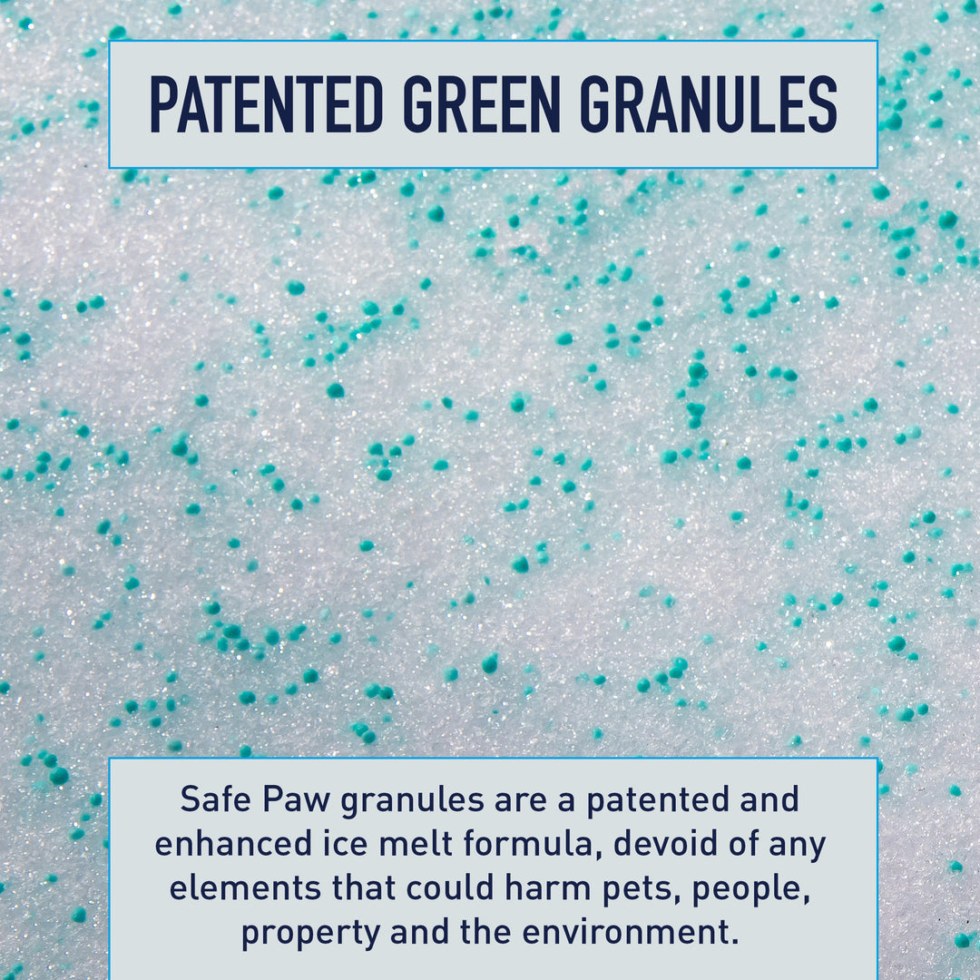 Safe Paw Pet Safe Ice Melt, 100% Salt and Chloride free with Traction Agent, Non-Toxic, Fast Acting, Lasts 3X Longer – 35 Lbs, 4 Pack