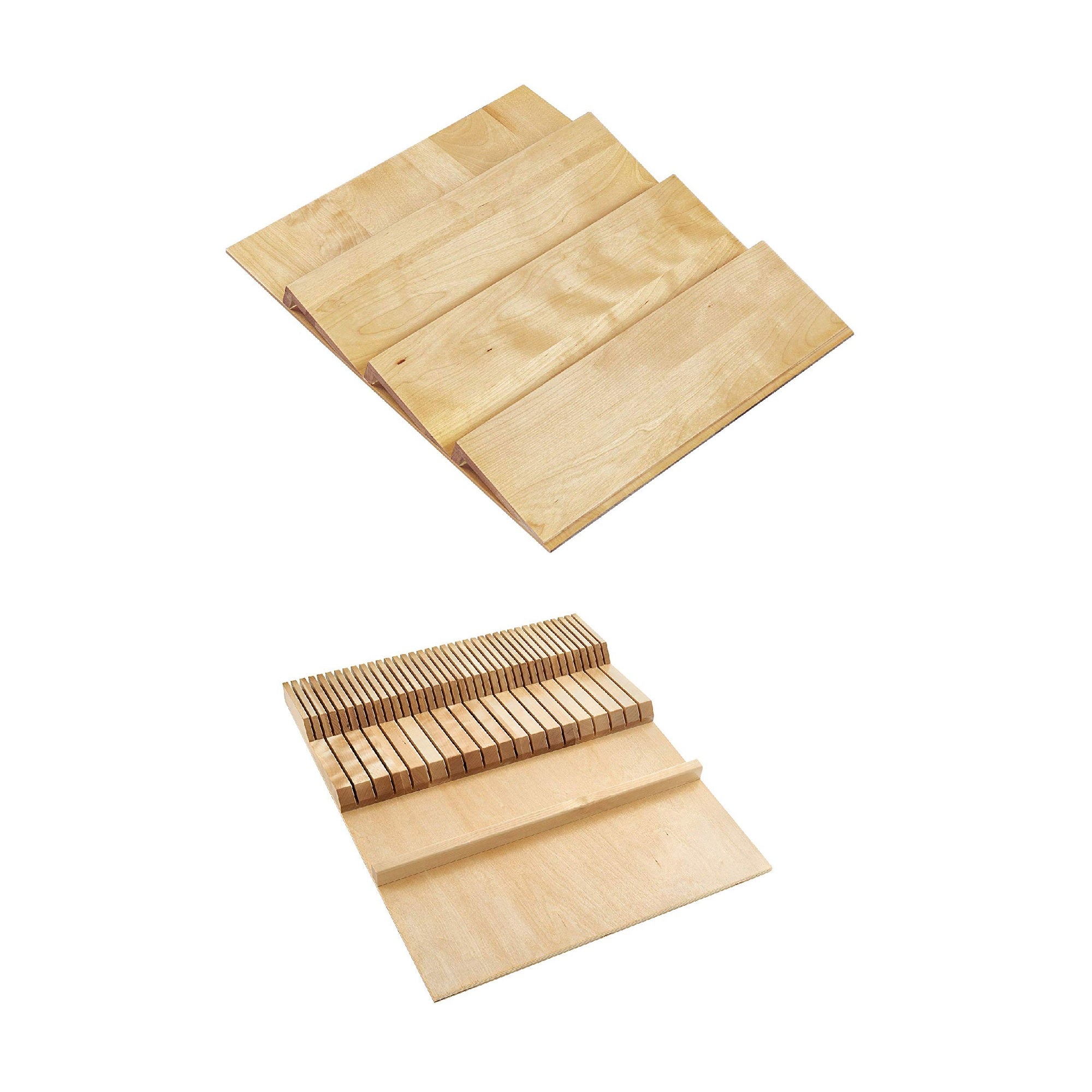 Rev-A-Shelf Double Knife Block Drawer Insert w/ 22 Inch Wood Spice Drawer Insert