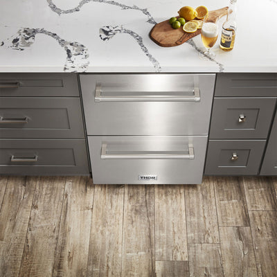 Thor Kitchen TRF2401U 5.4cu ft Indoor/Outdoor Undercounter 2 Drawer Refrigerator