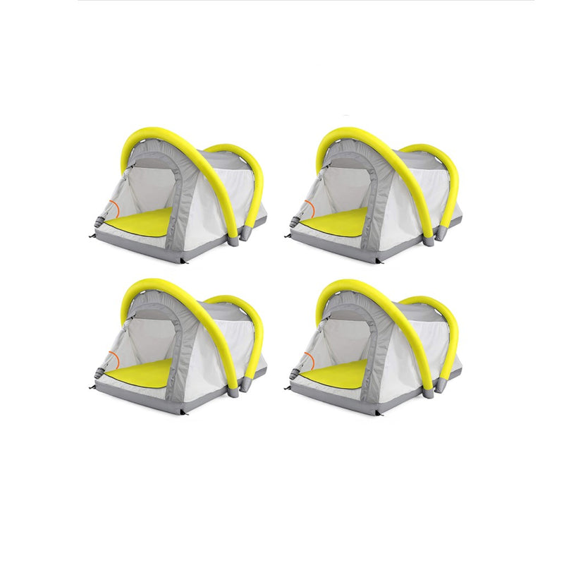 SereneLife Camping 2 in 1 Outdoor Blow Up Inflatable Airbed Tent with Hand Pump (4 Pack)