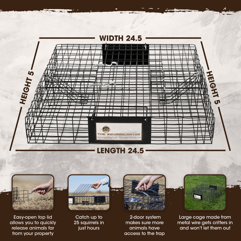 Rugged Ranch SQRTO Squirrelinator Squirrel 2 Door Trap Cage (2 Pack)