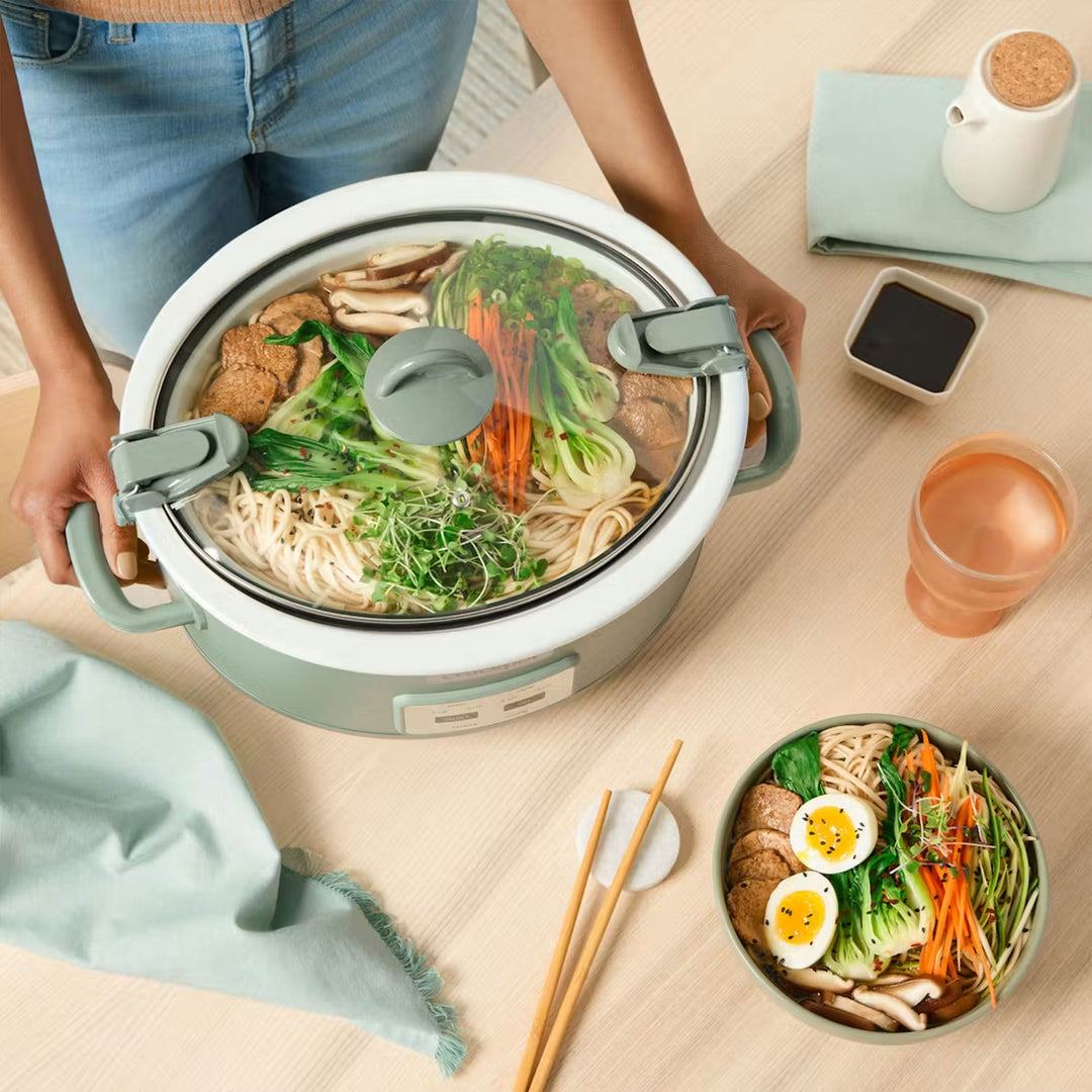 Crock Pot 6 Qt Cook and Carry Programmable Slow Cooker with Locking Lid, Green