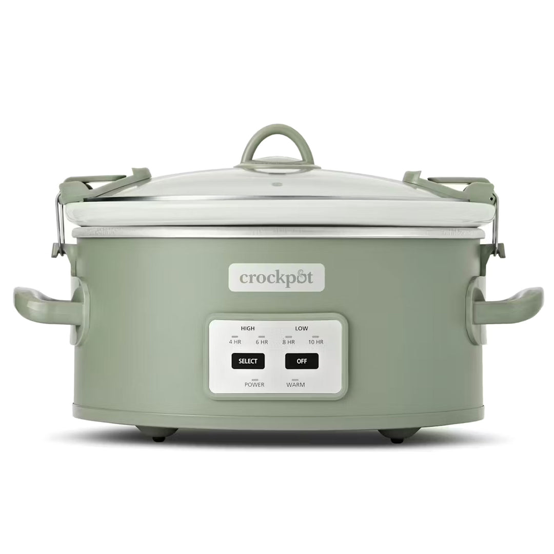 Crock Pot 6 Qt Cook and Carry Programmable Slow Cooker with Locking Lid, Green