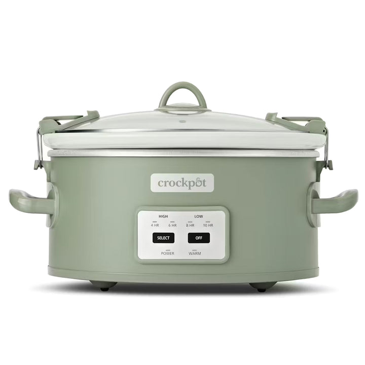 Crock Pot 6 Qt Cook and Carry Programmable Slow Cooker with Locking Lid, Green