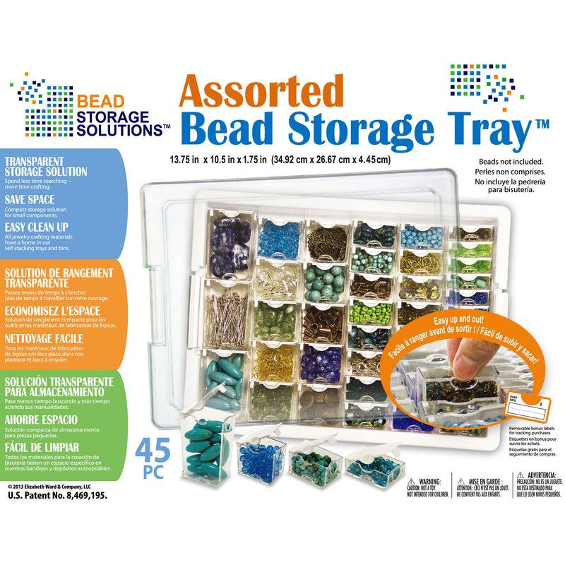 Elizabeth Ward Bead Storage Solutions 45 Piece Assorted Craft Supplies Organizer