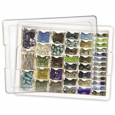 Elizabeth Ward Bead Storage Solutions 45 Piece Assorted Craft Supplies Organizer