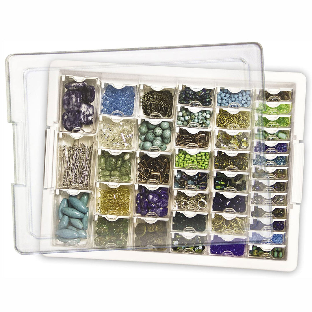 Elizabeth Ward Bead Storage Solutions 45 Piece Assorted Craft Supplies Organizer - VMInnovations