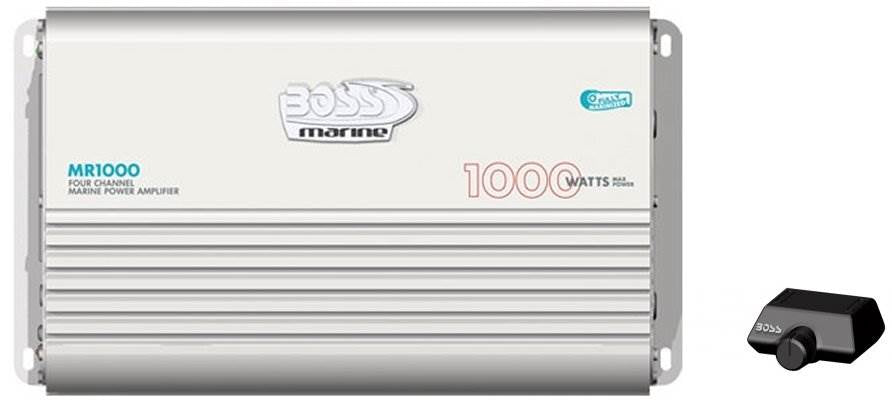 NEW BOSS AUDIO MR1000 4 Channel 1000W Marine Boat Car Amplifier Power Amp+Remote