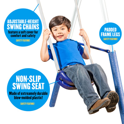 XDP Recreation Surf N Swing 5 Station Outdoor Swing and Play Set with Slide