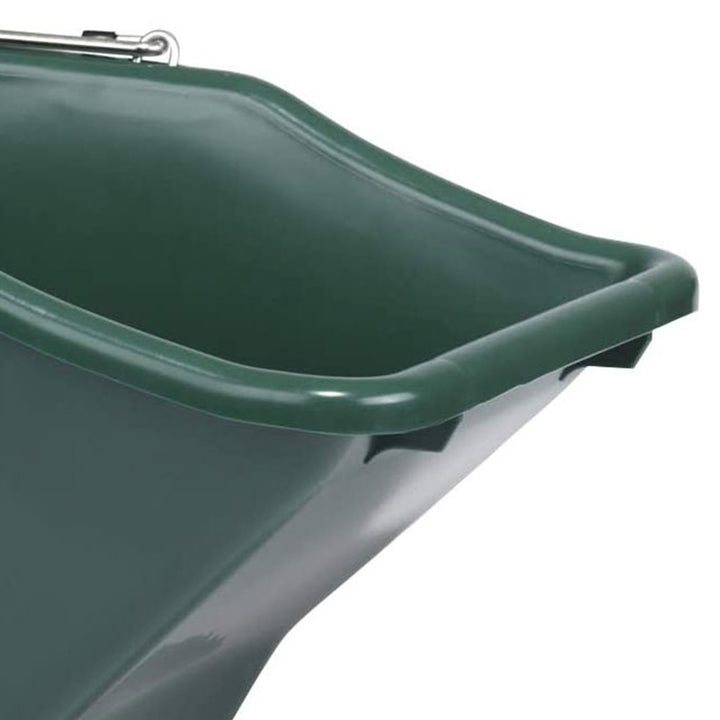 Little Giant 10-Quart Plastic Flat Back Livestock Feed Bucket, Green (2 Pack) - VMInnovations