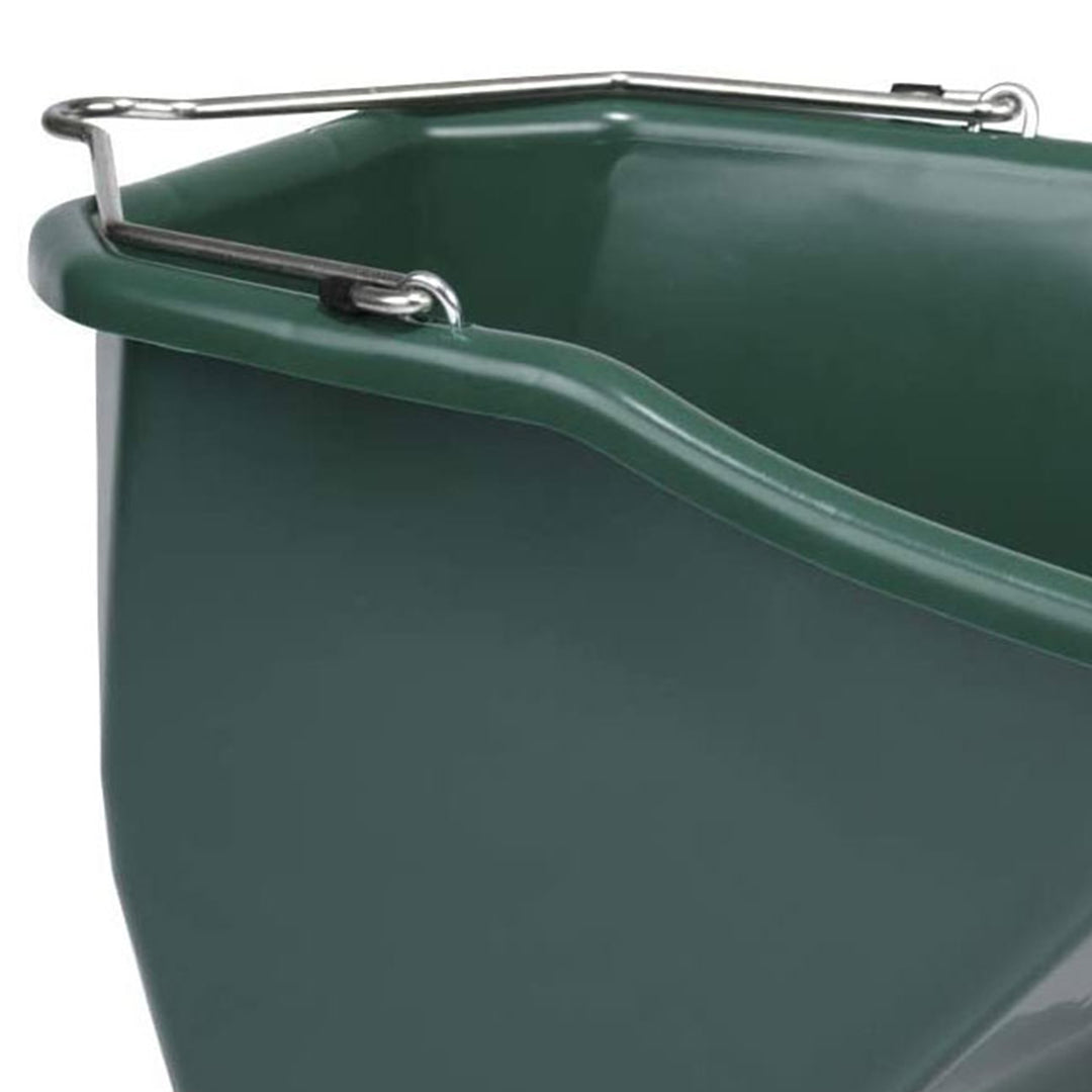 Little Giant 10-Quart Plastic Flat Back Livestock Feed Bucket, Green (2 Pack) - VMInnovations