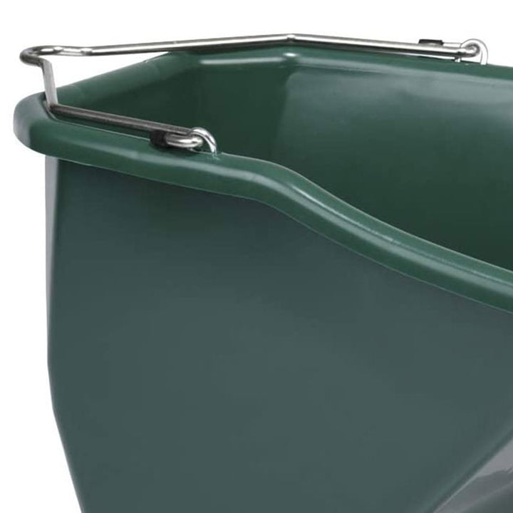 Little Giant 10-Quart Plastic Flat Back Livestock Feed Bucket, Green (2 Pack) - VMInnovations
