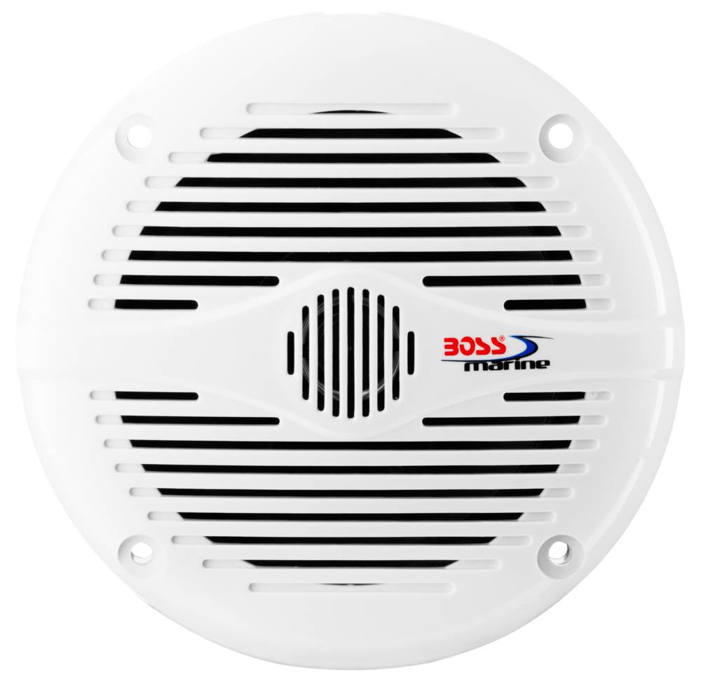 2) NEW BOSS MR50W 5.25" 2-Way 150W Marine/Boat Coaxial Audio Speakers - White