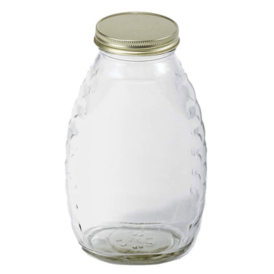 Little Giant HJAR16 16-Ounce Beekeeping Honey Skep Jar w/ Airtight Lid (48 Jars) - VMInnovations