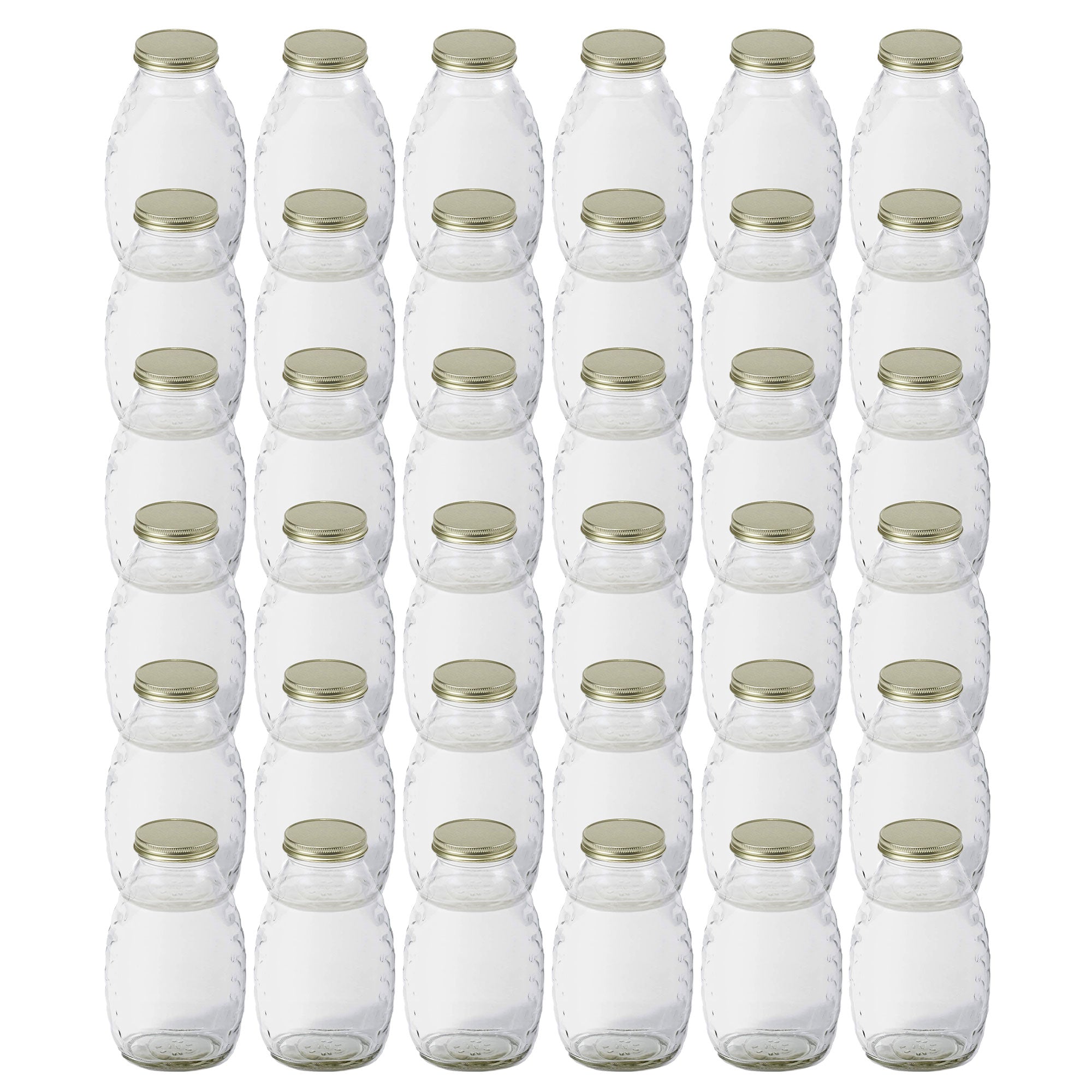 Little Giant HJAR16 16-Ounce Beekeeping Honey Skep Jar w/ Airtight Lid (36 Jars)