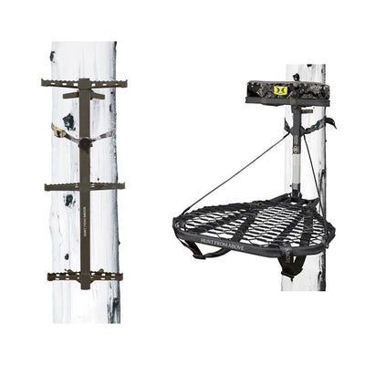 Hawk Ranger Traction Climbing Sticks with Treestand and Full Body Safety Harness