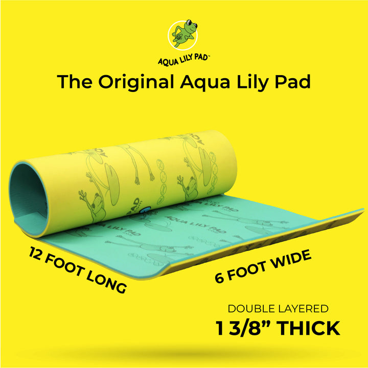 Aqua Lily Pad 12 Foot Original Water Floating Foam Island, Yellow (Used)