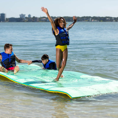 Aqua Lily Pad 12 Foot Water Playground Floating Foam Island, Yellow (Open Box) - VMInnovations