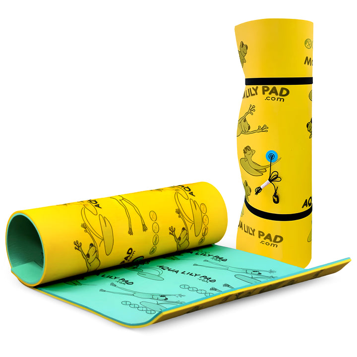 Aqua Lily Pad 12 Foot Original Water Floating Foam Island, Yellow (Used)