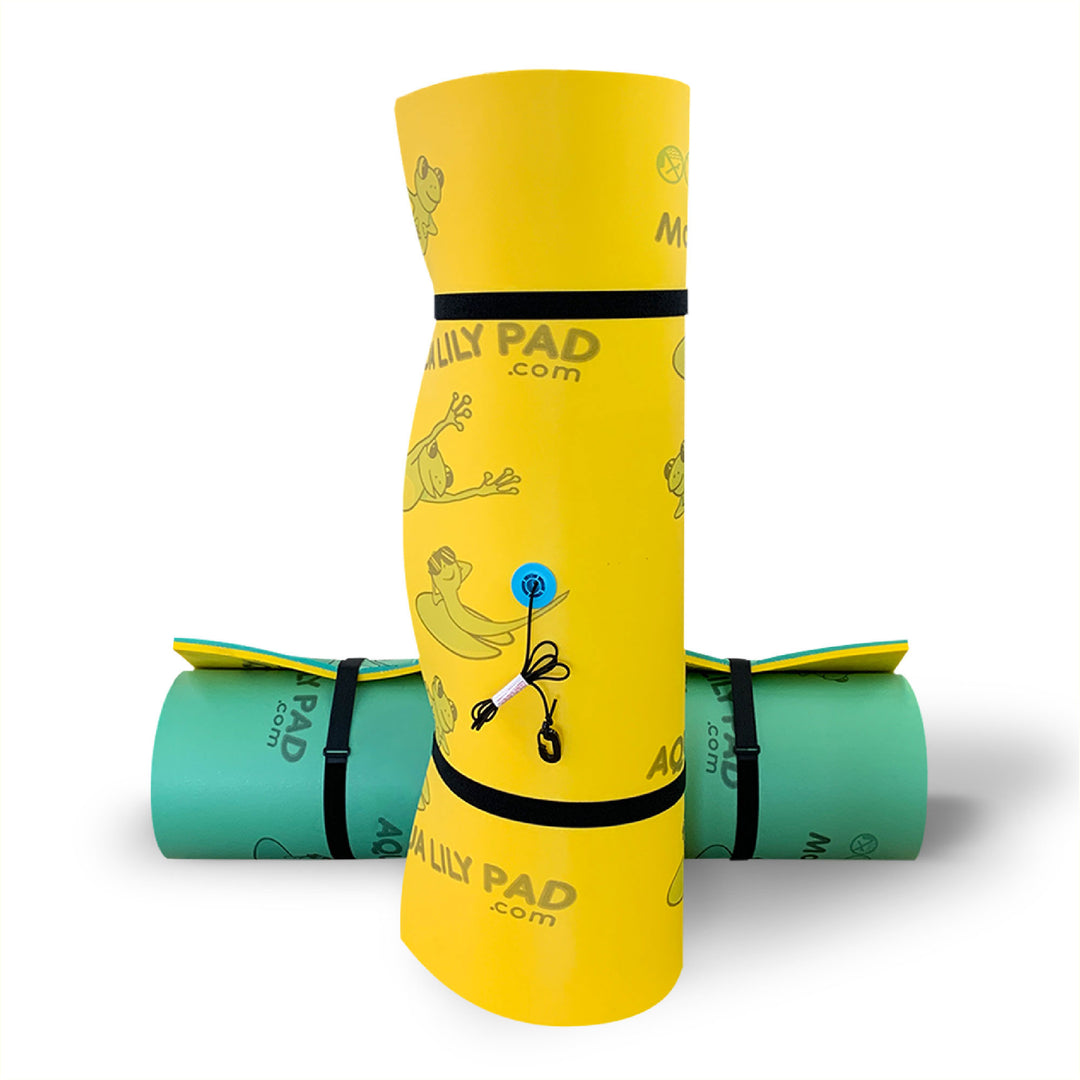 Aqua Lily Pad Water Mat Playground Floating Foam Pad for Lake, Yellow (Used) - VMInnovations