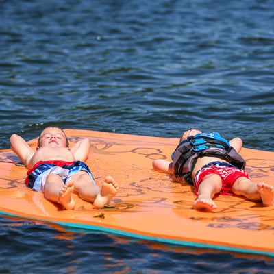 Aqua Lily Pad 14 Ft Maui Water Playground Floating Island Mat, Orange/Teal(Used) - VMInnovations