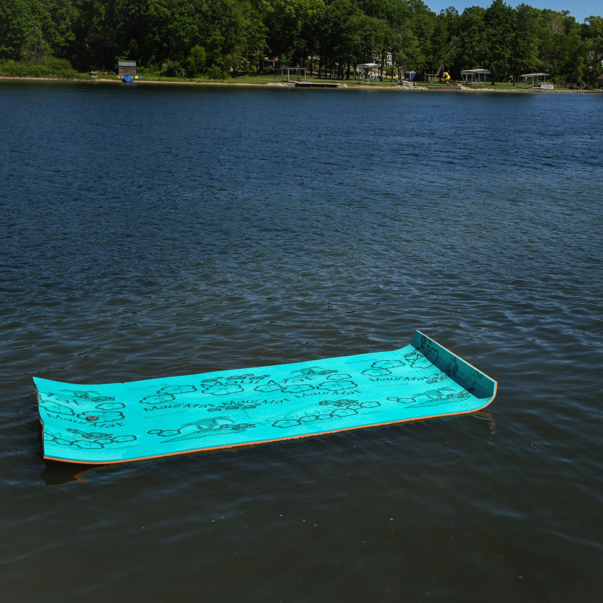Aqua Lily Pad 14 Ft Maui Water Playground Floating Foam Island Mat (Open Box) - VMInnovations