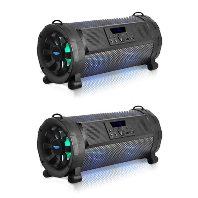 Pyle PBMSPG190 300 Watt Bluetooth Wireless BoomBox Speakers Stereo (2 Pack)