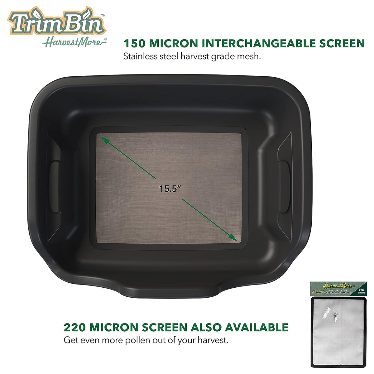 Harvest More Trim Bin 2 Piece Workstation Container with Screen and Mirror Tray