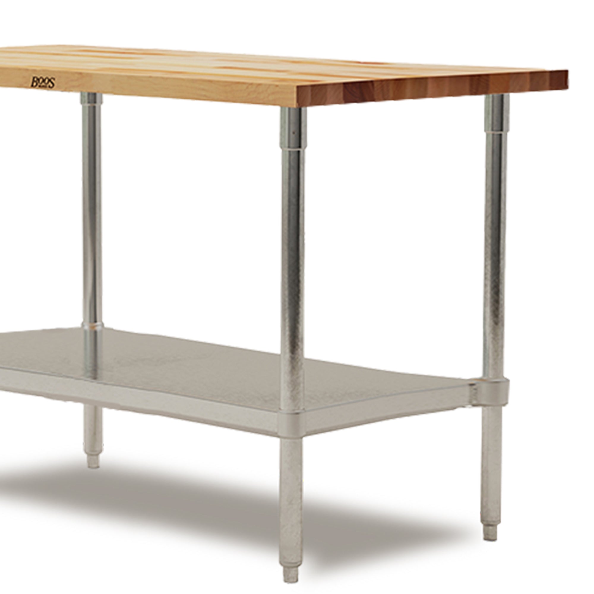 John Boos Maple Wood Top Work Table with Adjustable Lower Shelf, (For Parts)