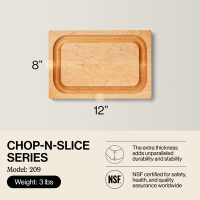 John Boos Block Chop-N-Slice 8 x 12" Maple Wood Reversible Cutting Board (Used) - VMInnovations