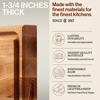 John Boos Block 15x15" Square Cutting/Carving Board w/ Juice Groove (Open Box) - VMInnovations