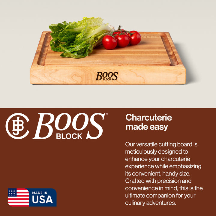 John Boos Square Maple Wood Cutting Board with Juice Groove, 15" x 15" x 1.5"