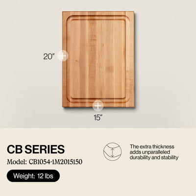John Boos Block 15" Wide Cutting/Carving Board Juice Groove, Maple (Open Box) - VMInnovations