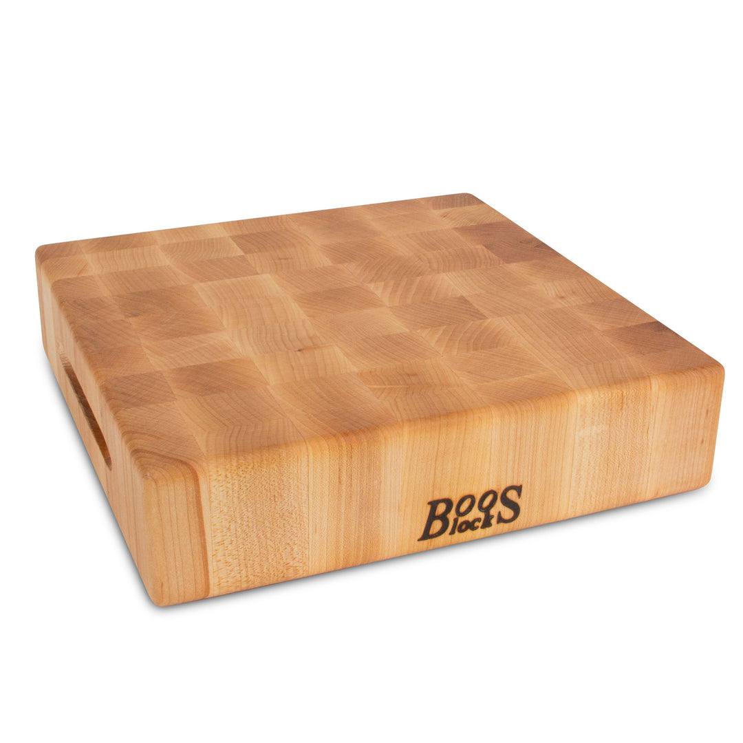 John Boos Maple Wood End Grain Cutting Board for Kitchen, 12"x12"x3" (Open Box)