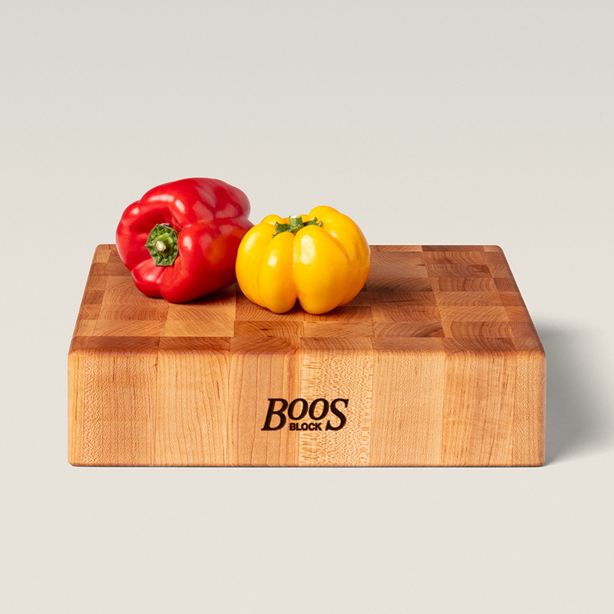 John Boos Maple Wood End Grain Cutting Board for Kitchen, 12"x12"x3" (Open Box) - VMInnovations