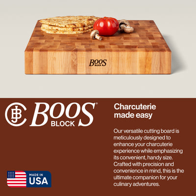 John Boos Large Maple Wood End Grain Cutting Board, 18" x 18" x 3" (Used) - VMInnovations