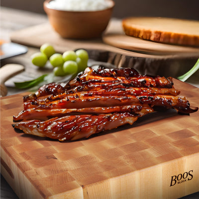 John Boos Large Maple Wood End Grain Chopping Board for Kitchen, 18" x 18" x 3" - VMInnovations