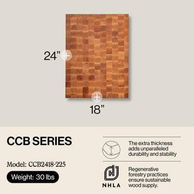 John Boos Block 24" x 18" End Grain Wood Reversible Chopping Block (Open Box) - VMInnovations
