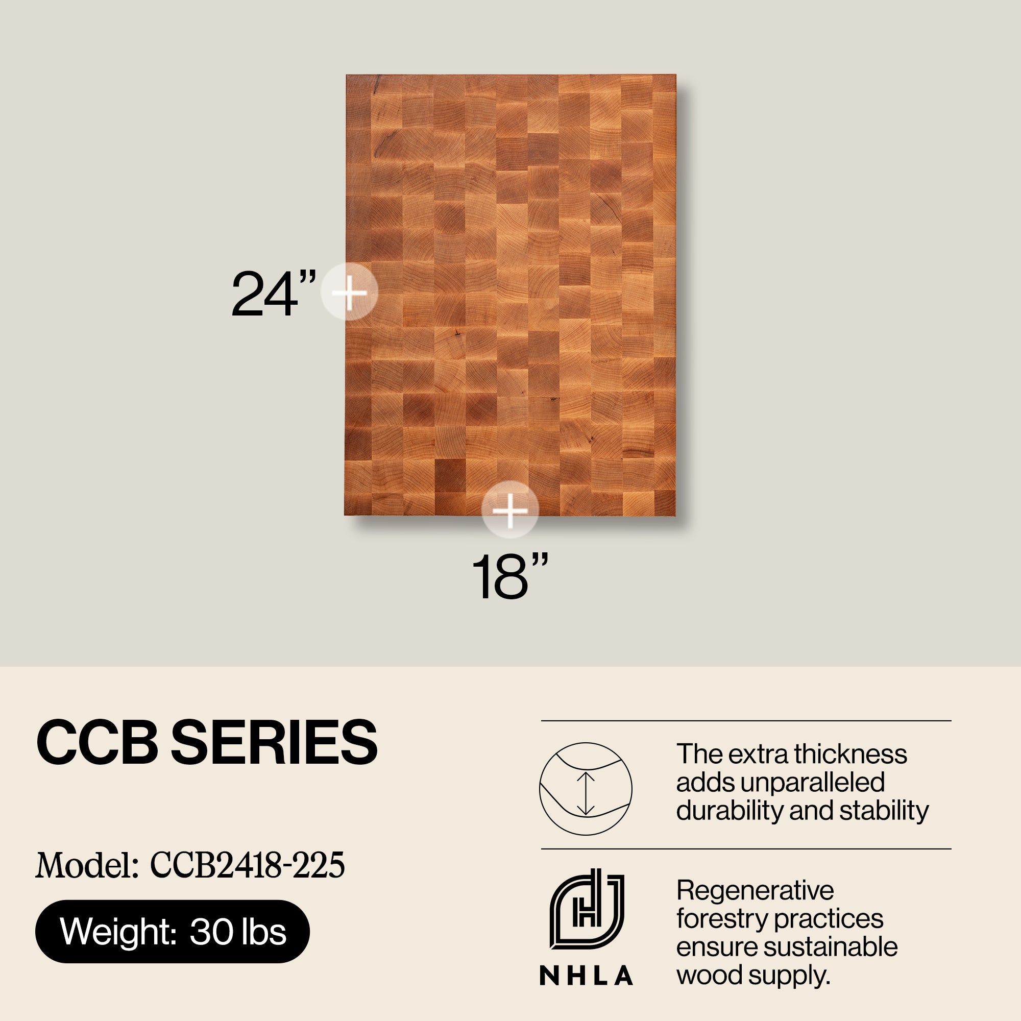 John Boos Block 24" x 18" End Grain Wood Reversible Chopping Block (Used)